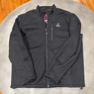 Gerry Men’s XXL Black Fleece Waffle Knit Full Zip Jacket